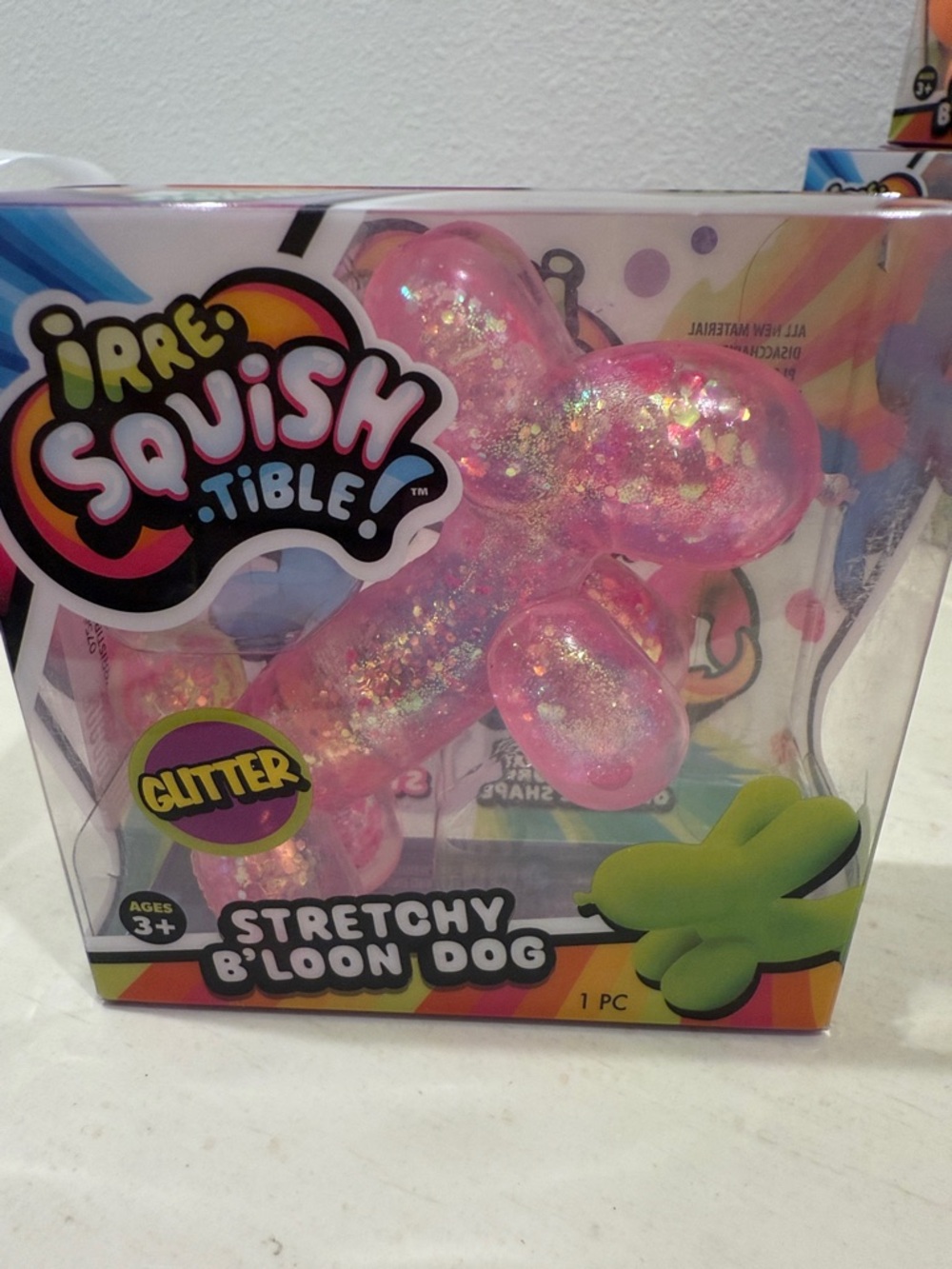 Irre Squish 'Tible Stretchy B'loon Dog - Pink Glitter-VIRAL